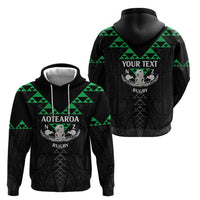 Personalised Aotearoa Rugby Hoodie New Zealand Maori Kete Matauranga Pattern