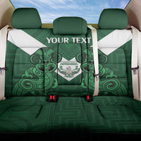 Custom Aotearoa Rugby Back Car Seat Cover New Zealand Maori Kete Poutama Pattern LT14 One Size Green - Polynesian Pride