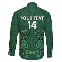 Custom Aotearoa Rugby Family Matching Mermaid Dress and Hawaiian Shirt New Zealand Maori Kete Poutama Pattern