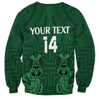 Custom Aotearoa Rugby Sweatshirt New Zealand Maori Kete Poutama Pattern