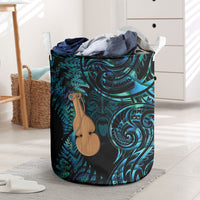 Kotiate New Zealand Laundry Basket Maori Weapon Paua Shell Haka Fern LT14 Turquoise - Polynesian Pride