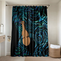 Kotiate New Zealand Bathroom Set Maori Weapon Paua Shell Haka Fern LT14 Shower Curtain Only Turquoise - Polynesian Pride