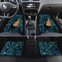 Kotiate New Zealand Car Mats Maori Weapon Paua Shell Haka Fern LT14 Set 4pcs Turquoise - Polynesian Pride