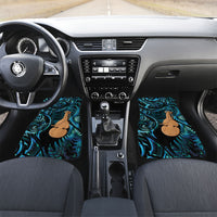 Kotiate New Zealand Car Mats Maori Weapon Paua Shell Haka Fern LT14 Set 2pcs - Front Turquoise - Polynesian Pride