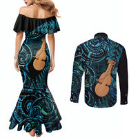 Kotiate New Zealand Couples Matching Mermaid Dress and Long Sleeve Button Shirt Maori Weapon Paua Shell Haka Fern LT14 - Polynesian Pride