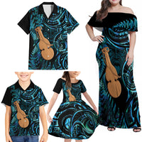 Kotiate New Zealand Family Matching Off Shoulder Maxi Dress and Hawaiian Shirt Maori Weapon Paua Shell Haka Fern LT14 - Polynesian Pride