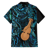 Kotiate New Zealand Family Matching Off Shoulder Maxi Dress and Hawaiian Shirt Maori Weapon Paua Shell Haka Fern LT14 Dad's Shirt - Long Sleeve Turquoise - Polynesian Pride