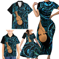 Kotiate New Zealand Family Matching Short Sleeve Bodycon Dress and Hawaiian Shirt Maori Weapon Paua Shell Haka Fern LT14 - Polynesian Pride