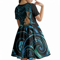 Kotiate New Zealand Kid Short Sleeve Dress Maori Weapon Paua Shell Haka Fern LT14 - Polynesian Pride