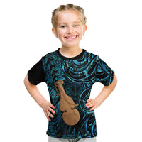 Kotiate New Zealand Kid T Shirt Maori Weapon Paua Shell Haka Fern LT14 Turquoise - Polynesian Pride
