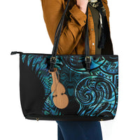 Kotiate New Zealand Leather Tote Bag Maori Weapon Paua Shell Haka Fern LT14 - Polynesian Pride