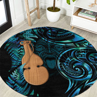 Kotiate New Zealand Round Carpet Maori Weapon Paua Shell Haka Fern LT14 Turquoise - Polynesian Pride