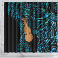 Kotiate New Zealand Shower Curtain Maori Weapon Paua Shell Haka Fern LT14 - Polynesian Pride