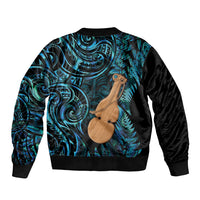 Kotiate New Zealand Sleeve Zip Bomber Jacket Maori Weapon Paua Shell Haka Fern LT14 - Polynesian Pride