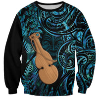 Kotiate New Zealand Sweatshirt Maori Weapon Paua Shell Haka Fern LT14 Unisex Turquoise - Polynesian Pride