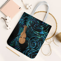 Kotiate New Zealand Tote Bag Maori Weapon Paua Shell Haka Fern LT14 White Strap One Size Turquoise - Polynesian Pride