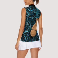 Kotiate New Zealand Women Sleeveless Polo Shirt Maori Weapon Paua Shell Haka Fern LT14 - Polynesian Pride