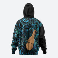 Kotiate New Zealand Zip Hoodie Maori Weapon Paua Shell Haka Fern LT14 - Polynesian Pride