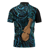 Kotiate New Zealand Zipper Polo Shirt Maori Weapon Paua Shell Haka Fern LT14 - Polynesian Pride
