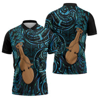 Kotiate New Zealand Zipper Polo Shirt Maori Weapon Paua Shell Haka Fern LT14 - Polynesian Pride