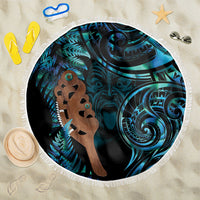 Maripi New Zealand Beach Blanket Maori Weapon Paua Shell Haka Fern LT14 One Size 150cm Turquoise - Polynesian Pride