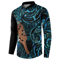 Maripi New Zealand Button Sweatshirt Maori Weapon Paua Shell Haka Fern LT14 - Polynesian Pride