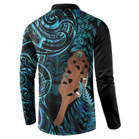 Maripi New Zealand Button Sweatshirt Maori Weapon Paua Shell Haka Fern LT14 - Polynesian Pride