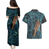 Maripi New Zealand Couples Matching Puletasi and Hawaiian Shirt Maori Weapon Paua Shell Haka Fern LT14 - Polynesian Pride