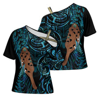Maripi New Zealand Cross Shoulder Shirt Maori Weapon Paua Shell Haka Fern LT14 - Polynesian Pride