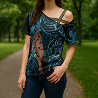 Maripi New Zealand Cross Shoulder Shirt Maori Weapon Paua Shell Haka Fern LT14 - Polynesian Pride