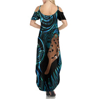 Maripi New Zealand Family Matching Summer Maxi Dress and Hawaiian Shirt Maori Weapon Paua Shell Haka Fern LT14 - Polynesian Pride