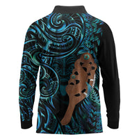 Maripi New Zealand Long Sleeve Polo Shirt Maori Weapon Paua Shell Haka Fern LT14 - Polynesian Pride
