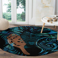 Maripi New Zealand Round Carpet Maori Weapon Paua Shell Haka Fern LT14 - Polynesian Pride