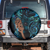 Maripi New Zealand Spare Tire Cover Maori Weapon Paua Shell Haka Fern LT14 Turquoise - Polynesian Pride