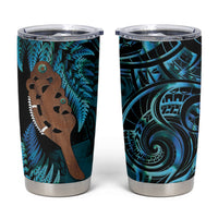Maripi New Zealand Tumbler Cup Maori Weapon Paua Shell Haka Fern LT14 Turquoise - Polynesian Pride