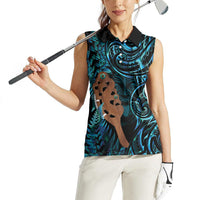 Maripi New Zealand Women Sleeveless Polo Shirt Maori Weapon Paua Shell Haka Fern LT14 - Polynesian Pride