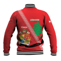 Tonga And Lebanon Baseball Jacket 2026 Together Half Style LT14 - Polynesian Pride