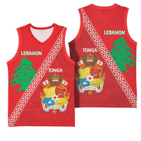 Tonga And Lebanon Basketball Jersey 2026 Together Half Style LT14 - Polynesian Pride