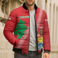 Tonga And Lebanon Bomber Puffer Jacket 2026 Together Half Style LT14 - Polynesian Pride