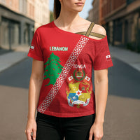 Tonga And Lebanon Cross Shoulder Shirt 2026 Together Half Style LT14 - Polynesian Pride
