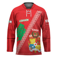 Tonga And Lebanon Hockey Jersey 2026 Together Half Style LT14 Unisex Red - Polynesian Pride