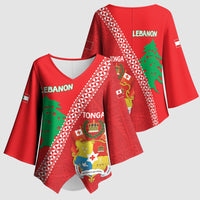 Tonga And Lebanon Kimono Sleeve Blouse 2026 Together Half Style LT14 - Polynesian Pride