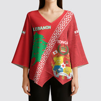 Tonga And Lebanon Kimono Sleeve Blouse 2026 Together Half Style LT14 - Polynesian Pride