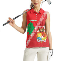 Tonga And Lebanon Women Sleeveless Polo Shirt 2026 Together Half Style LT14 - Polynesian Pride