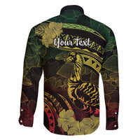 Personalised Hawaii Nene Goose Family Matching Mermaid Dress and Hawaiian Shirt Hawaiian Map Hibiscus Polynesian Art - Reggae Gradient