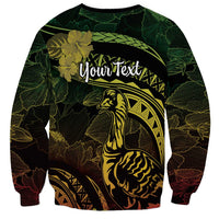 Personalised Hawaii Nene Goose Sweatshirt Hawaiian Map Hibiscus Polynesian Art - Reggae Gradient