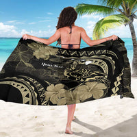 Personalised Hawaii Nene Goose Sarong Hawaiian Map Hibiscus Polynesian Art - Beige