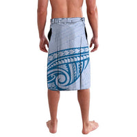 Personalised Hawaii Monk Seal Lavalava Polynesian Tattoo With Tropical Flowers - Blue Pastel