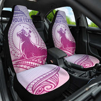 Personalised Hawaii Monk Seal Car Seat Cover Polynesian Tattoo With Tropical Flowers - Purple Gradient LT14 One Size Purple - Polynesian Pride