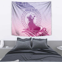 Personalised Hawaii Monk Seal Tapestry Polynesian Tattoo With Tropical Flowers - Purple Gradient LT14 - Polynesian Pride